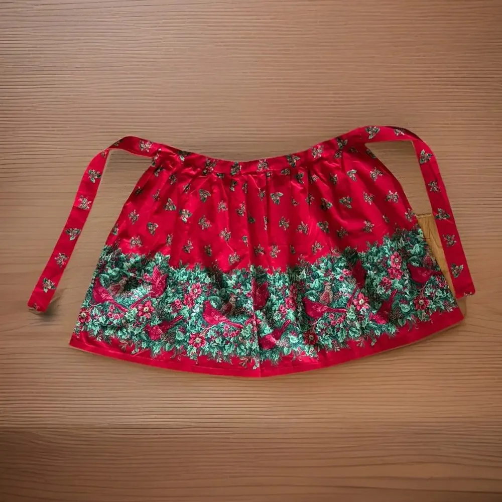 Vintage 70s Cottagecore Apron Bundle: Bib + Half Apron, Handmade USA, Trad Wife